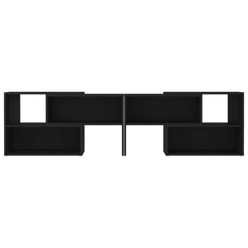 Szafka pod TV, czarna, 149x30x52 cm, materiał drewnopochodny