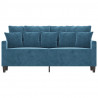 Sofa 2-osobowa, niebieski, 140 cm, tapicerowana aksamitem