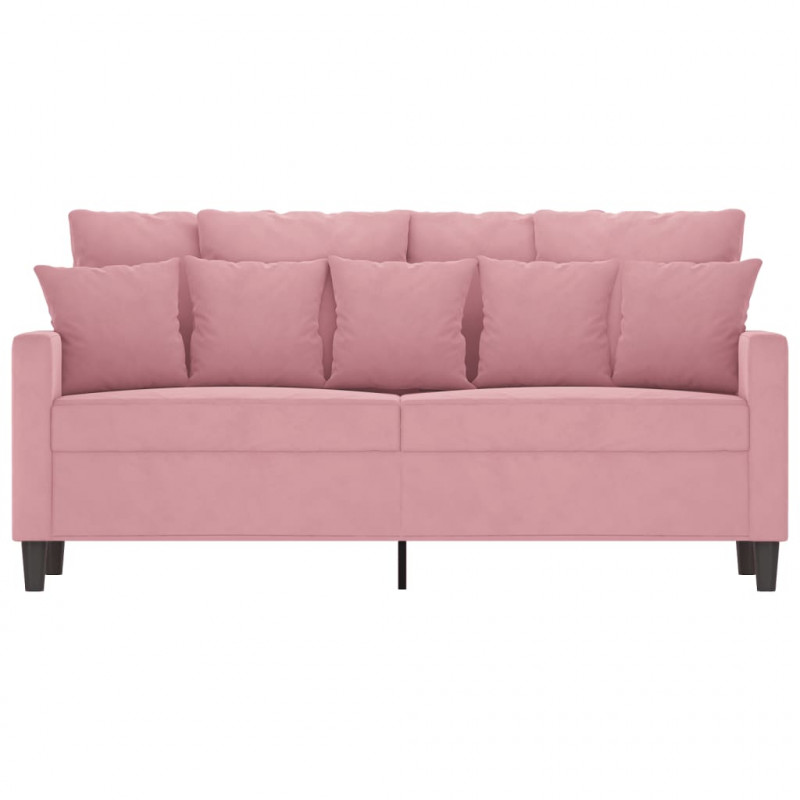 Sofa 2-osobowa, różowy, 140 cm, tapicerowana aksamitem