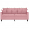 Sofa 2-osobowa, różowy, 140 cm, tapicerowana aksamitem
