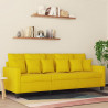 Sofa 3-osobowa, żółty, 180 cm, tapicerowana aksamitem