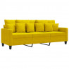 Sofa 3-osobowa, żółty, 180 cm, tapicerowana aksamitem