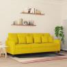 Sofa 3-osobowa, żółty, 180 cm, tapicerowana aksamitem
