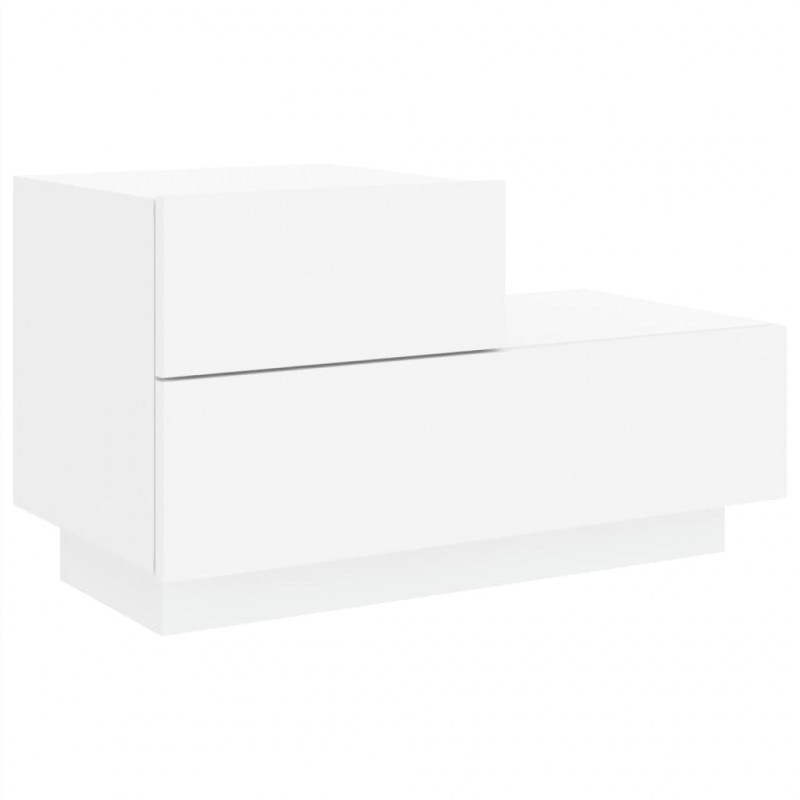 Szafka nocna z oświetleniem LED, biała, 70x36x40,5 cm