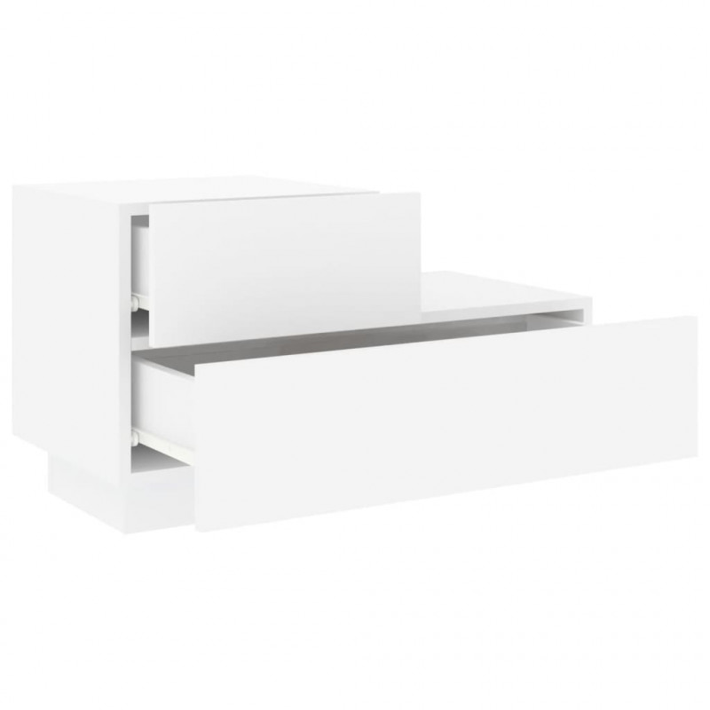 Szafka nocna z oświetleniem LED, biała, 70x36x40,5 cm