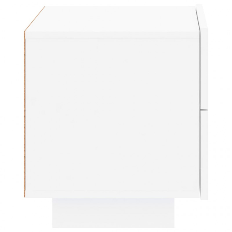 Szafka nocna z oświetleniem LED, biała, 70x36x40,5 cm