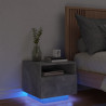 Szafka nocna z oświetleniem LED, szarość betonu, 40x39x37 cm