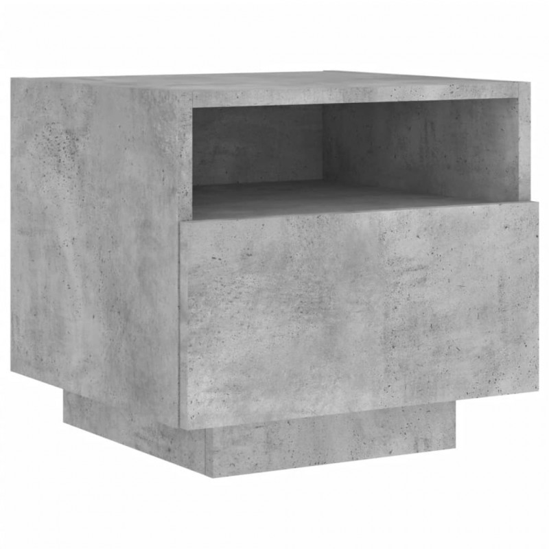 Szafka nocna z oświetleniem LED, szarość betonu, 40x39x37 cm