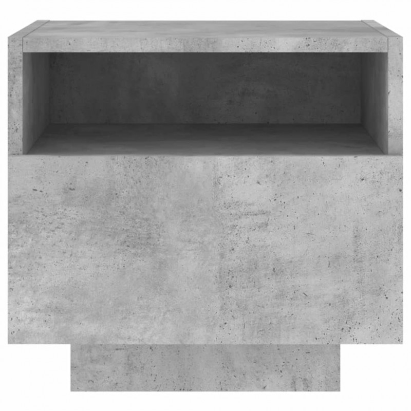 Szafka nocna z oświetleniem LED, szarość betonu, 40x39x37 cm