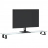 Podstawka pod monitor, czarna, 100x20x8cm szkło hartowane metal