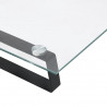 Podstawka pod monitor, czarna, 100x20x8cm szkło hartowane metal