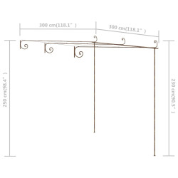 Pergola ogrodowa, antyczny brąz, 3x3x2,5 m, żelazo