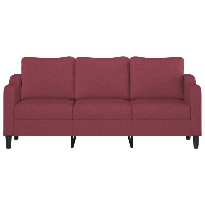 Sofa 3-osobowa, winna czerwień, 180 cm,tapicerowana tkaniną