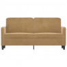Sofa 2-osobowa, brązowa, 140 cm, tapicerowana aksamitem