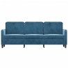 Sofa 3-osobowa, niebieski, 180 cm, tapicerowana aksamitem