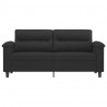 Sofa 2-osobowa, czarna, 140 cm, tapicerowana mikrofibrą