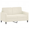 Sofa 2-osobowa, kremowy, 120 cm, tapicerowana aksamitem