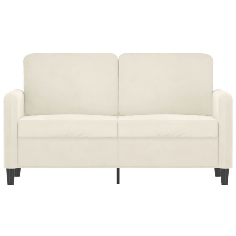 Sofa 2-osobowa, kremowy, 120 cm, tapicerowana aksamitem