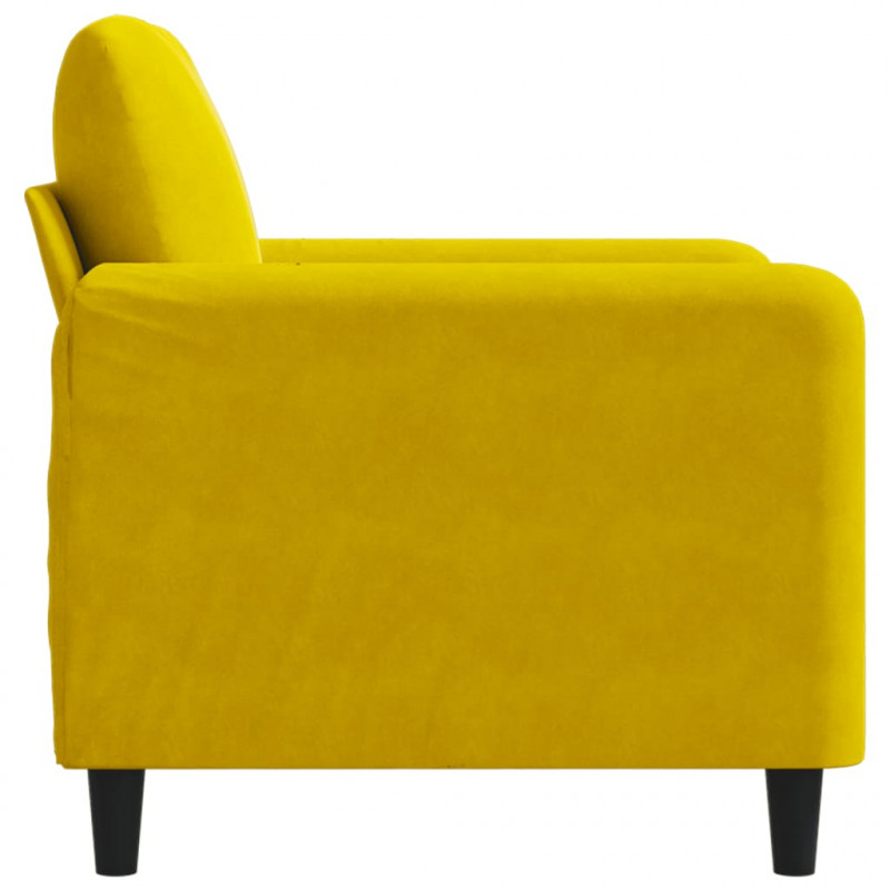 Fotel, żółty, 60 cm, obity aksamitem