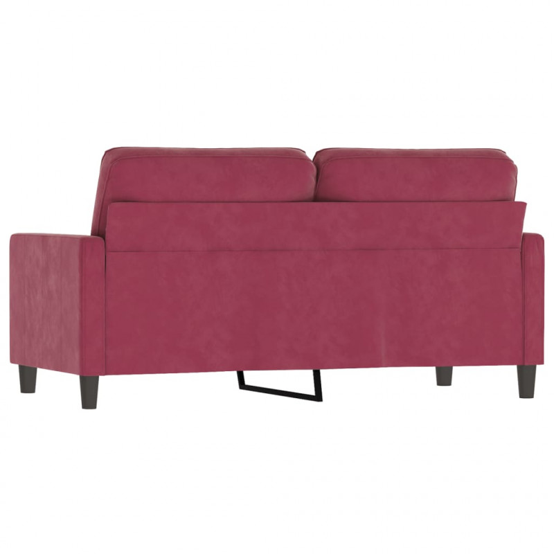 Sofa 2-osobowa, winna czerwień, 140 cm, tapicerowana aksamitem