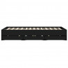 Rama łóżka z szufladami, czarna, 140x200 cm