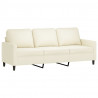 Sofa 3-osobowa, kremowy, 180 cm, tapicerowana aksamitem