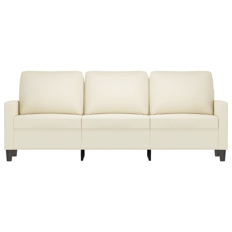 Sofa 3-osobowa, kremowy, 180 cm, tapicerowana aksamitem