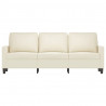 Sofa 3-osobowa, kremowy, 180 cm, tapicerowana aksamitem