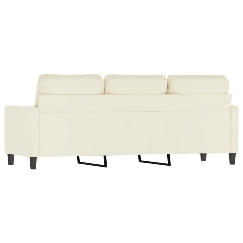 Sofa 3-osobowa, kremowy, 180 cm, tapicerowana aksamitem