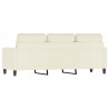Sofa 3-osobowa, kremowy, 180 cm, tapicerowana aksamitem