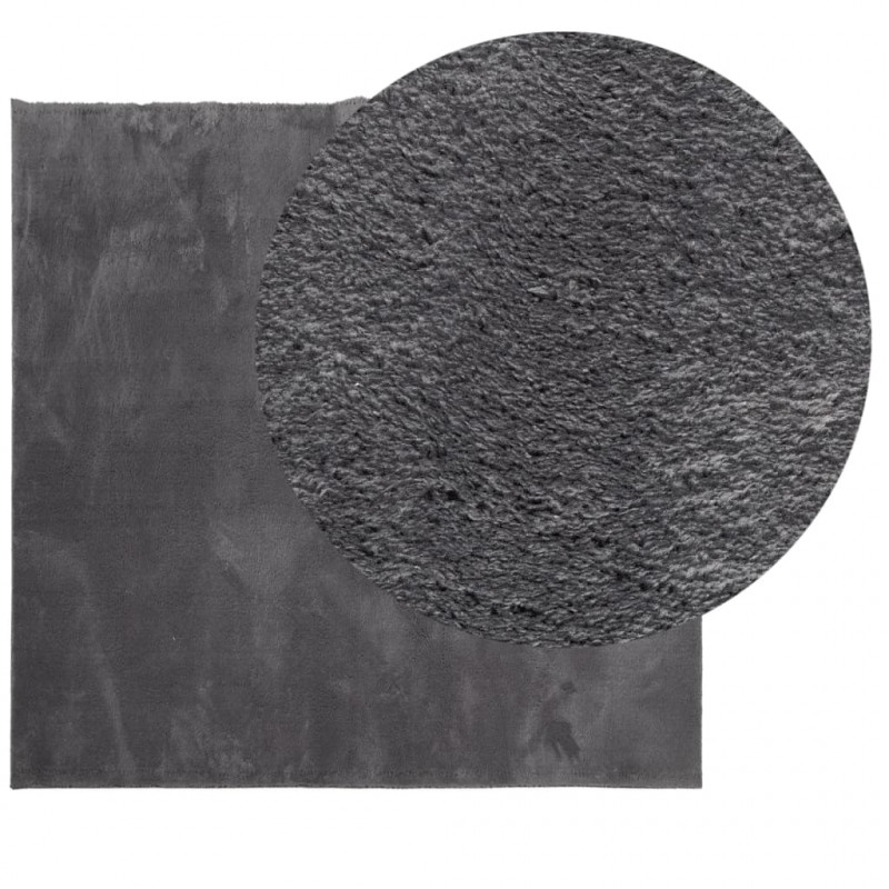 Dywan HUARTE z krótkim włosiem, antracytowy, 160x160 cm