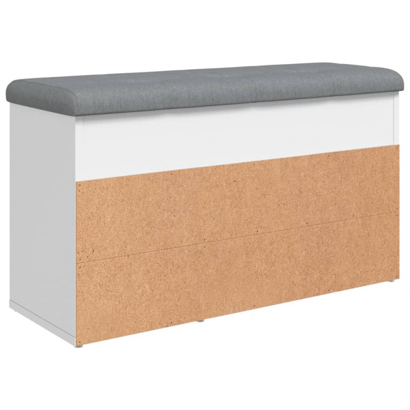 Ławka na buty, biała, 82x32x45,5 cm, materiał drewnopochodny