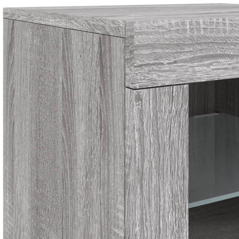 Szafka z oświetleniem LED, szary dąb sonoma, 142,5x37x67 cm