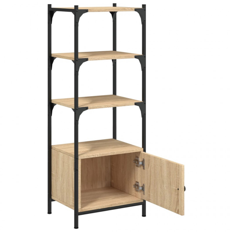 3-poziomowy regał na książki, dąb sonoma, 41x30x109,5 cm