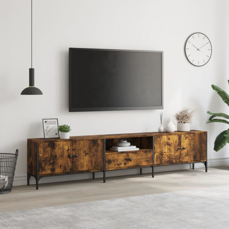 Szafka pod TV, z szufladą, przydymiony dąb, 200x25x44 cm