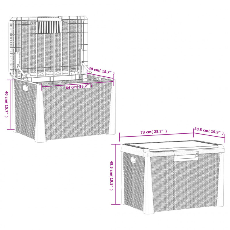 Skrzynia ogrodowa z poduszką na siedzisku, antracyt, 125 L, PP