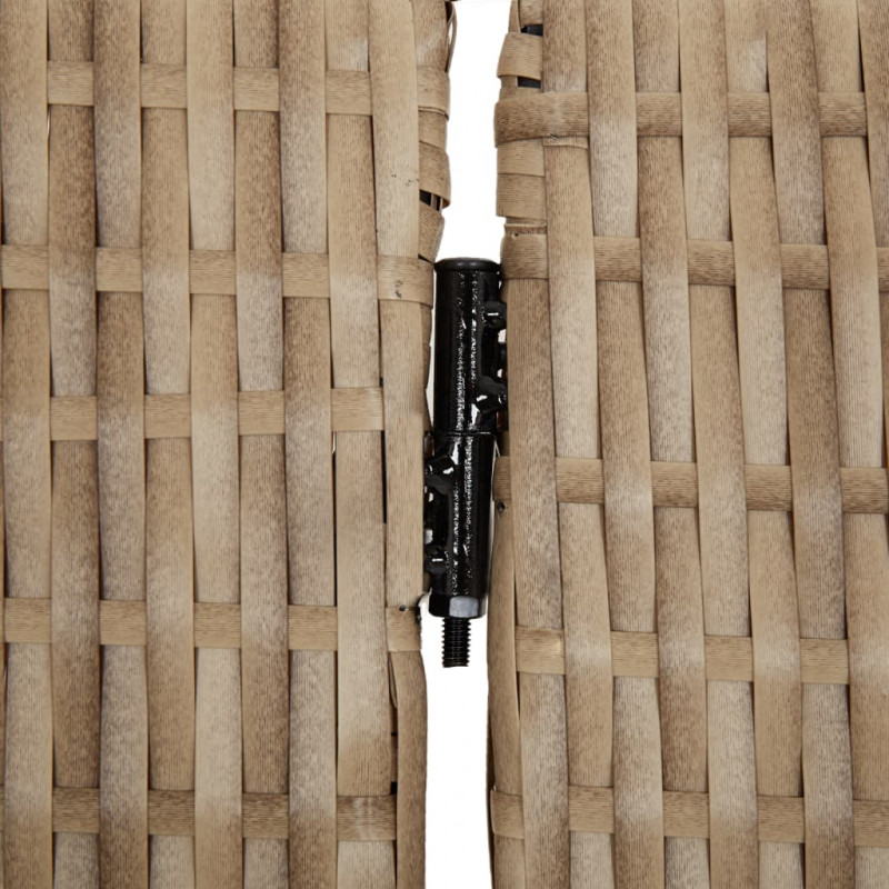 Parawan 3-panelowy, beżowy, polirattan