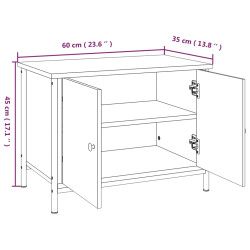 Szafka pod TV, przydymiony dąb, 60x35x45 cm