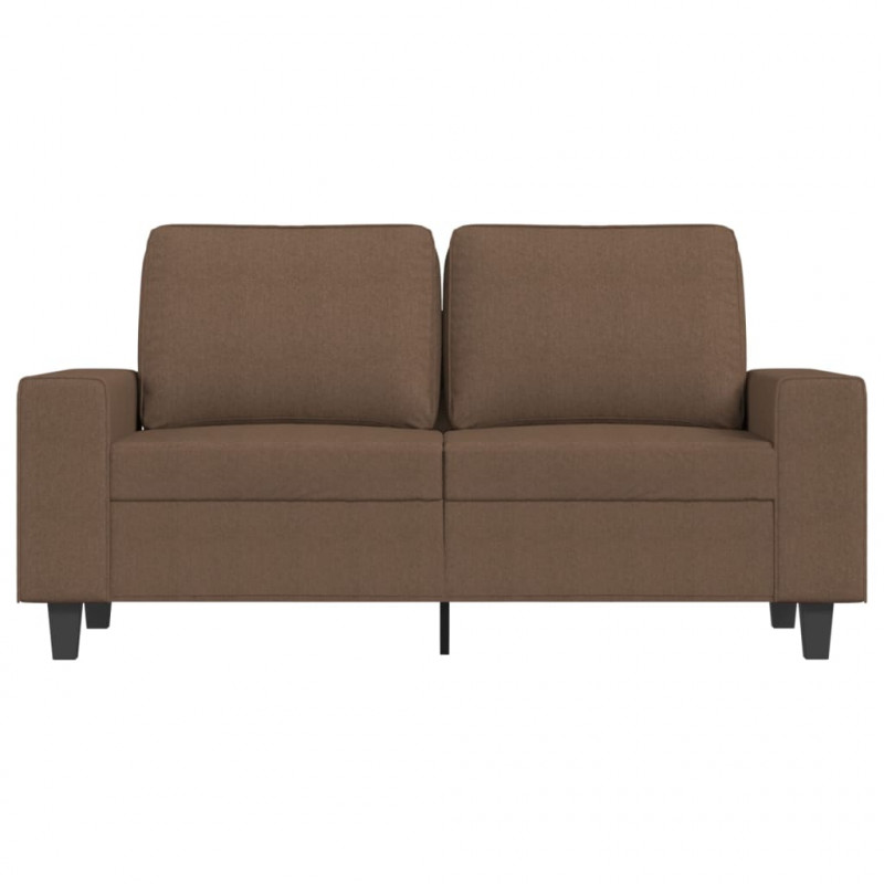 Sofa 2-osobowa, brązowa, 120 cm, tapicerowana tkaniną