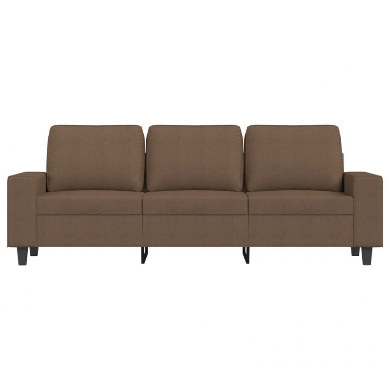 Sofa 3-osobowa, brązowa, 180 cm, tapicerowana tkaniną