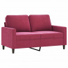 Sofa 2-osobowa, winna czerwień, 120 cm, tapicerowana aksamitem