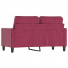 Sofa 2-osobowa, winna czerwień, 120 cm, tapicerowana aksamitem