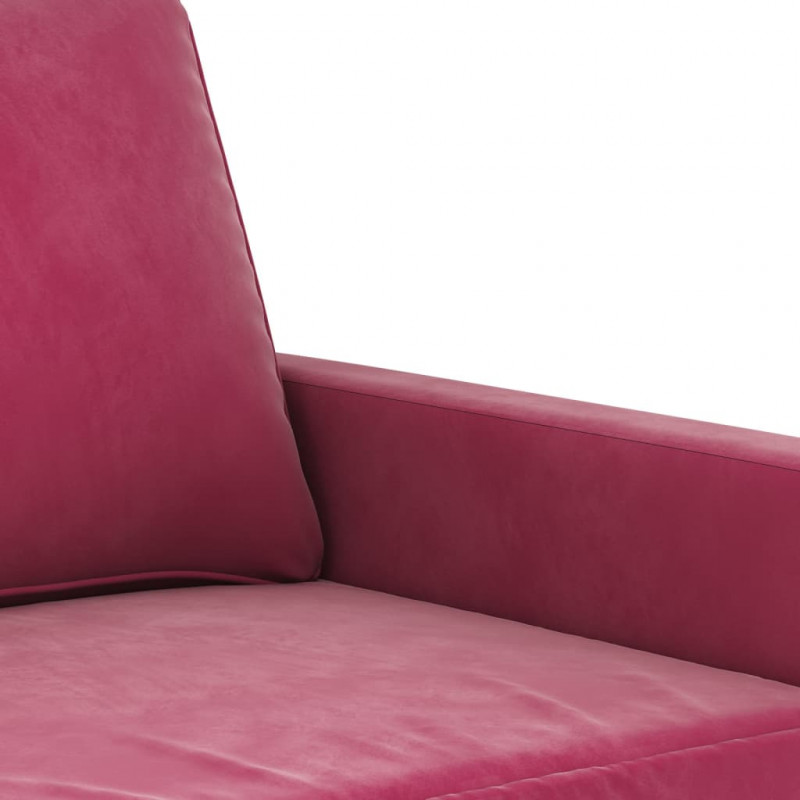 Sofa 2-osobowa, winna czerwień, 120 cm, tapicerowana aksamitem