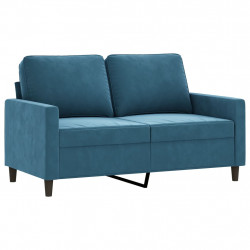 Sofa 2-osobowa, niebieski, 120 cm, tapicerowana aksamitem
