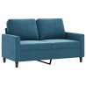 Sofa 2-osobowa, niebieski, 120 cm, tapicerowana aksamitem