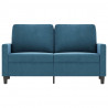 Sofa 2-osobowa, niebieski, 120 cm, tapicerowana aksamitem
