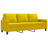 Sofa 3-osobowa, żółty, 180 cm, tapicerowana aksamitem