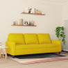 Sofa 3-osobowa, żółty, 180 cm, tapicerowana aksamitem