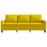 Sofa 3-osobowa, żółty, 180 cm, tapicerowana aksamitem