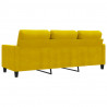 Sofa 3-osobowa, żółty, 180 cm, tapicerowana aksamitem